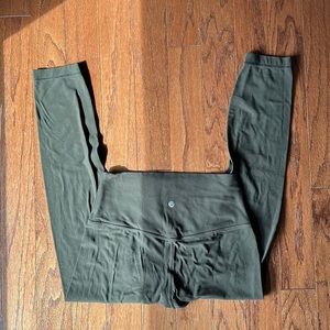 LuluLemon 25” Align leggings in Dark Olive Green.
